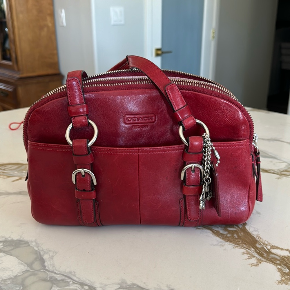 Coach SoHo Red Leather Satchel Handbag